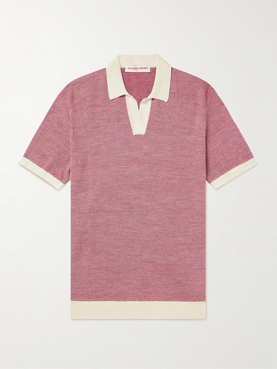 Light purple short sleeve polo shirt from Orlebar Brown