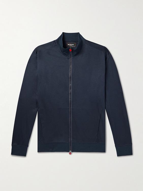 Dark blue cardigan from Kiton