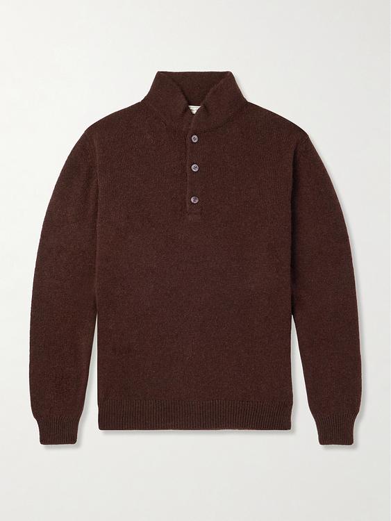 Brown long sleeve polo shirt from Umit Benan B+