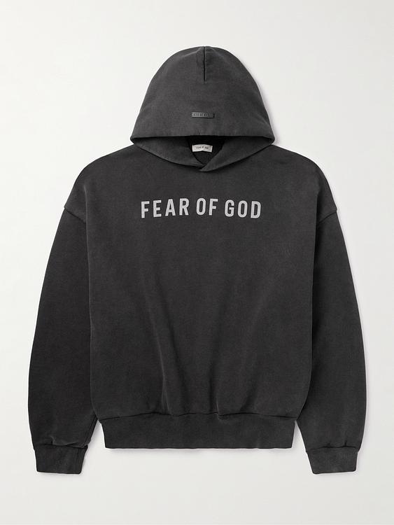 Print black hooded sweatshirt from Fear Of God
