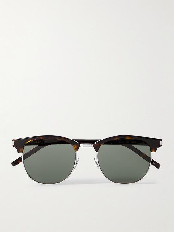 Dark brown d-frame sunglasses from Saint Laurent