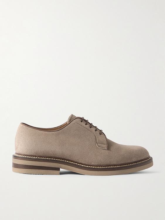 Taupe derby shoes from Brunello Cucinelli