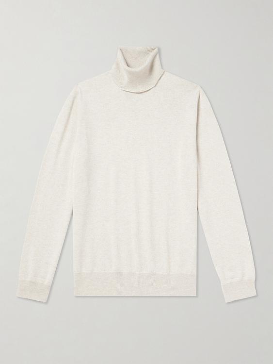 White turtleneck from Brunello Cucinelli