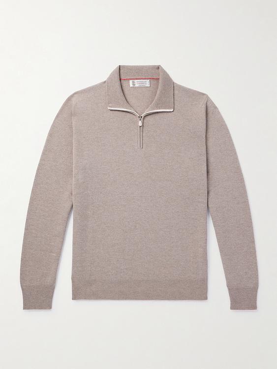 Beige half-zip from Brunello Cucinelli