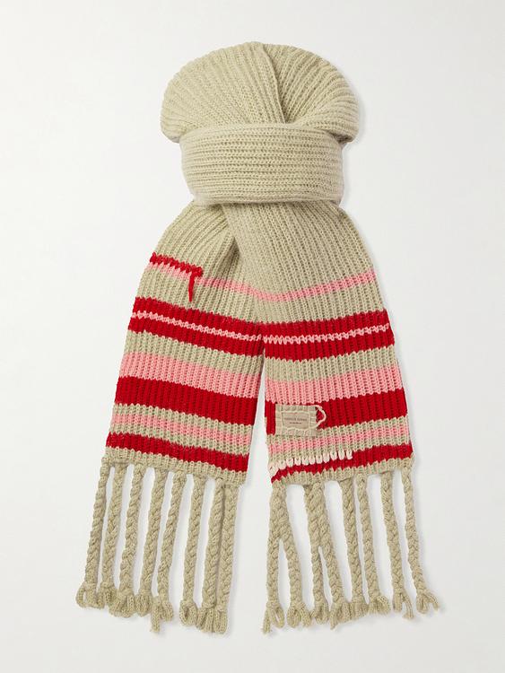 Striped taupe scarve from Federico Curradi