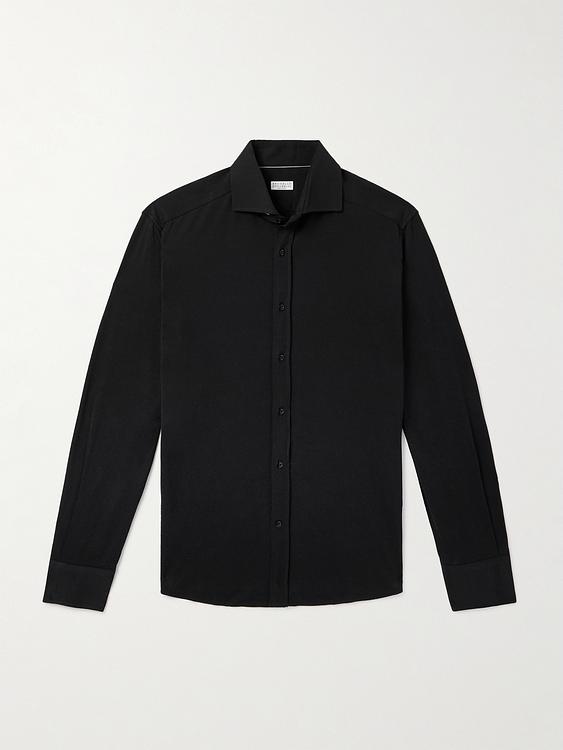 Black casual shirt from Brunello Cucinelli