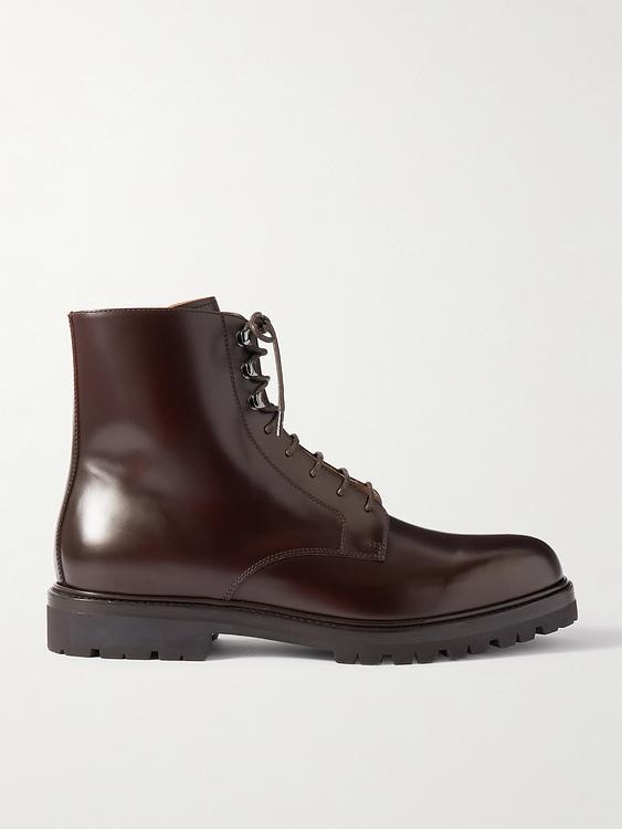 Dark brown lace-up boots from Brunello Cucinelli