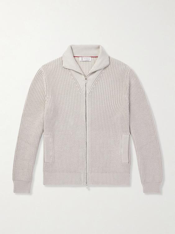 White cardigan from Brunello Cucinelli