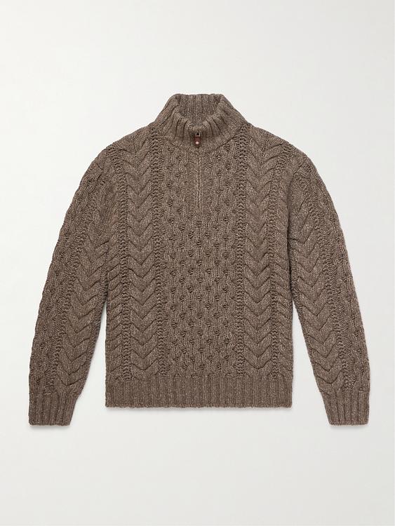 Taupe half-zip from Loro Piana