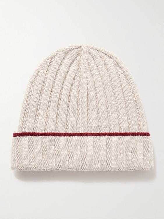 White beanie from Brunello Cucinelli