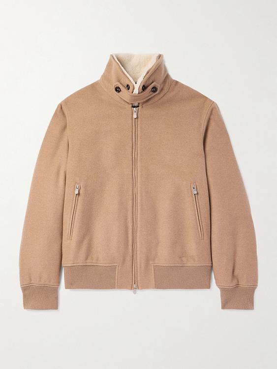 Taupe bomber jacket from Brunello Cucinelli