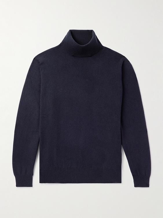 Black turtleneck from Loro Piana