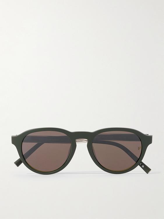 Taupe round frame sunglasses from Oliver Peoples