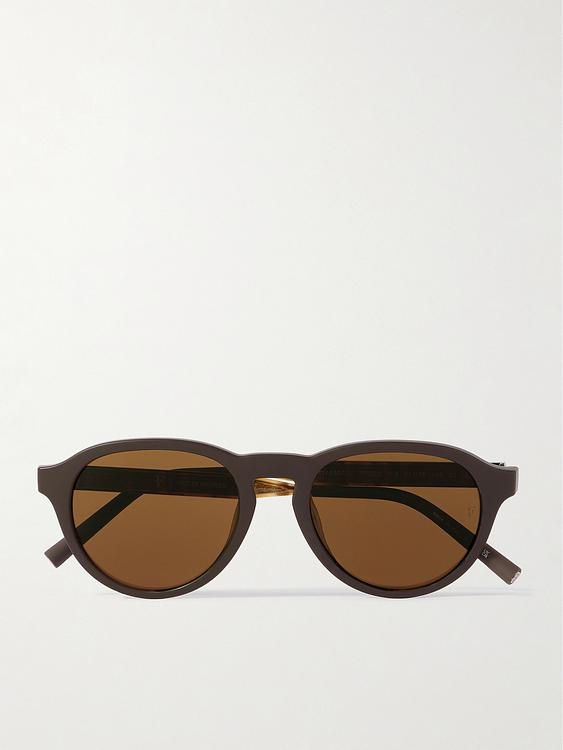 Taupe round frame sunglasses from Oliver Peoples