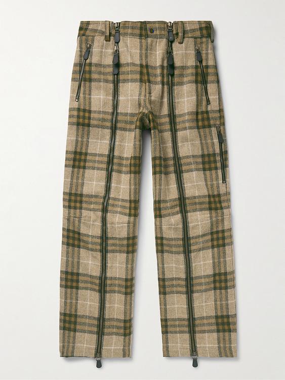 Checkered taupe casual trousers from Burberry