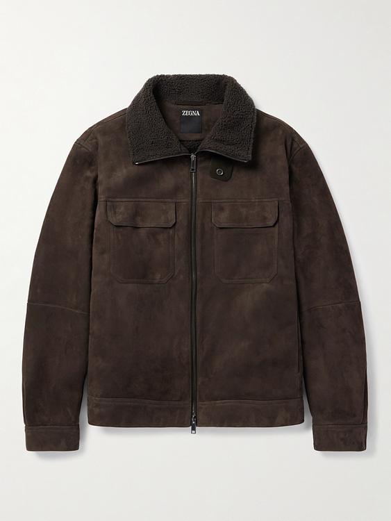 Dark brown leather jacket from Zegna