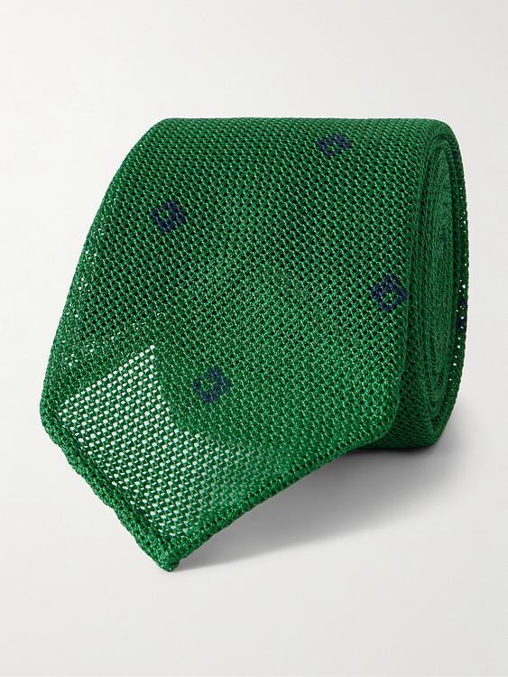 Dotted green tie from Sid Mashburn