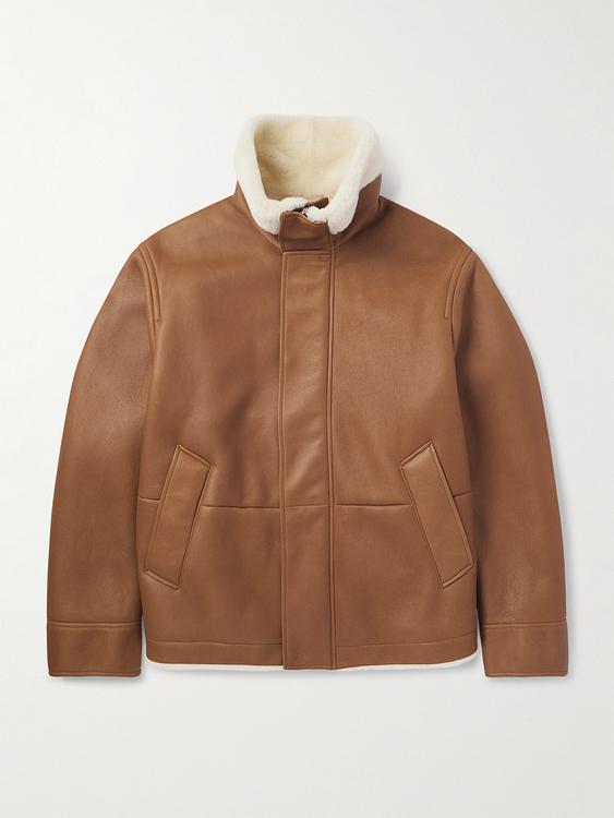 Brown leather jacket from Loro Piana