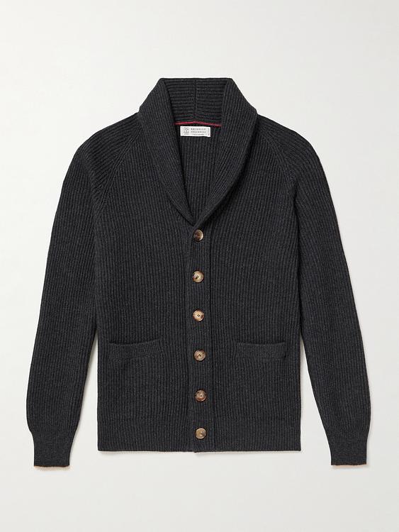 Black cardigan from Brunello Cucinelli