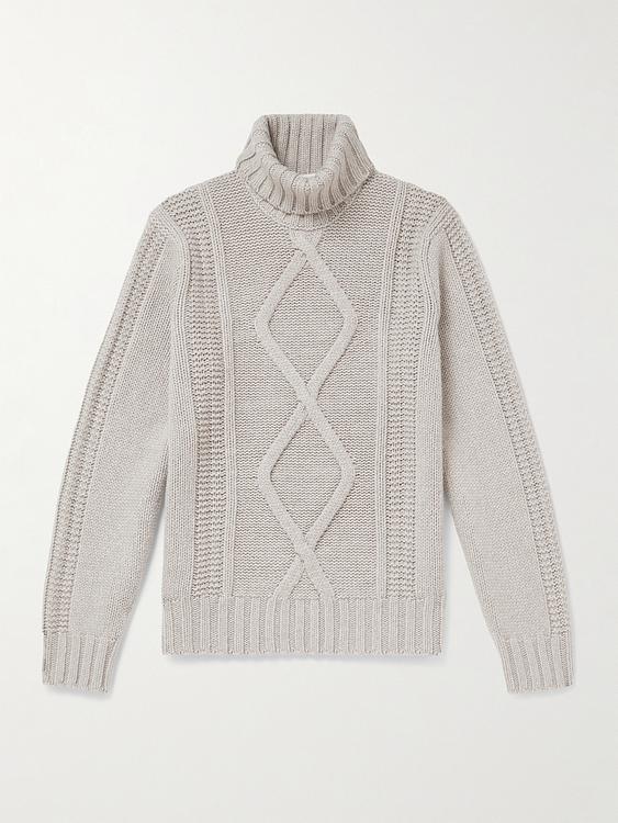 White turtleneck from Brunello Cucinelli