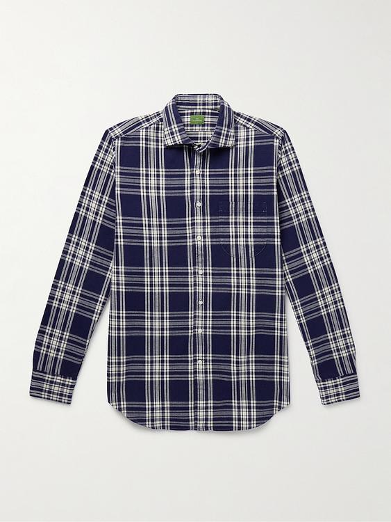 Checkered grey flannel shirt from Sid Mashburn