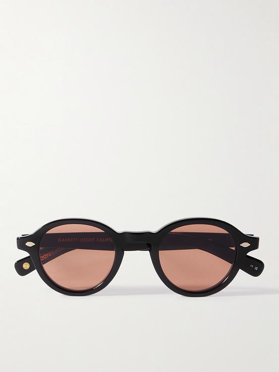 Dark brown round frame sunglasses from Garrett Leight California Optical