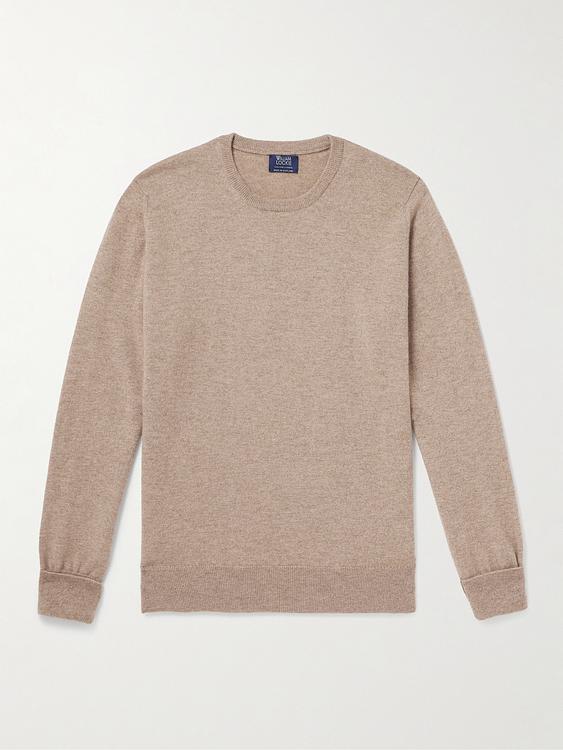 Taupe cashmere sweater from William Lockie