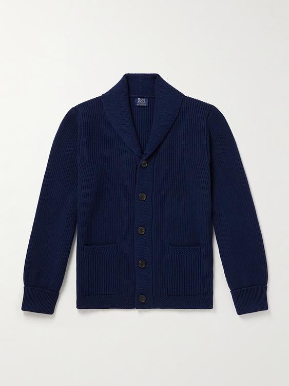 Dark blue cardigan from William Lockie