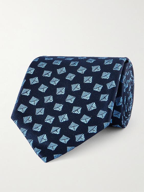 Dark blue tie from Charvet