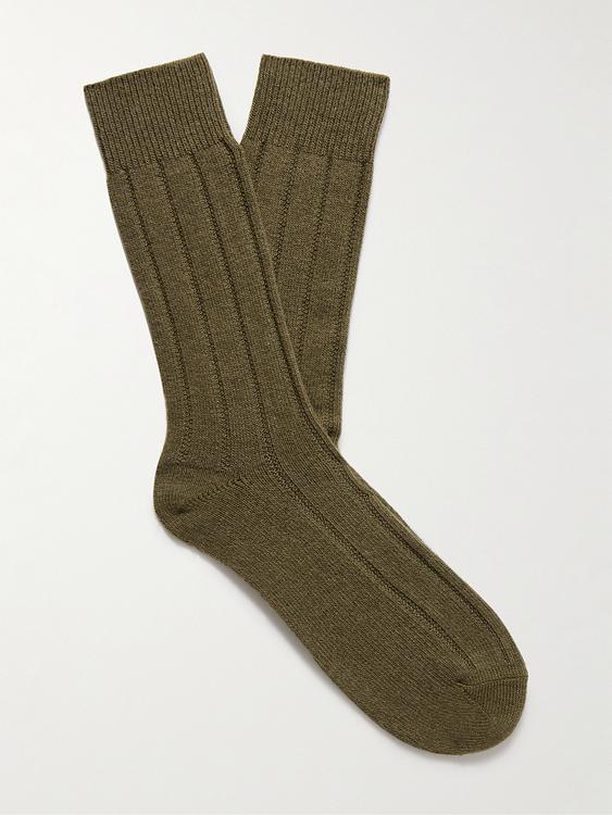 Dark green socks from Anderson & Sheppard