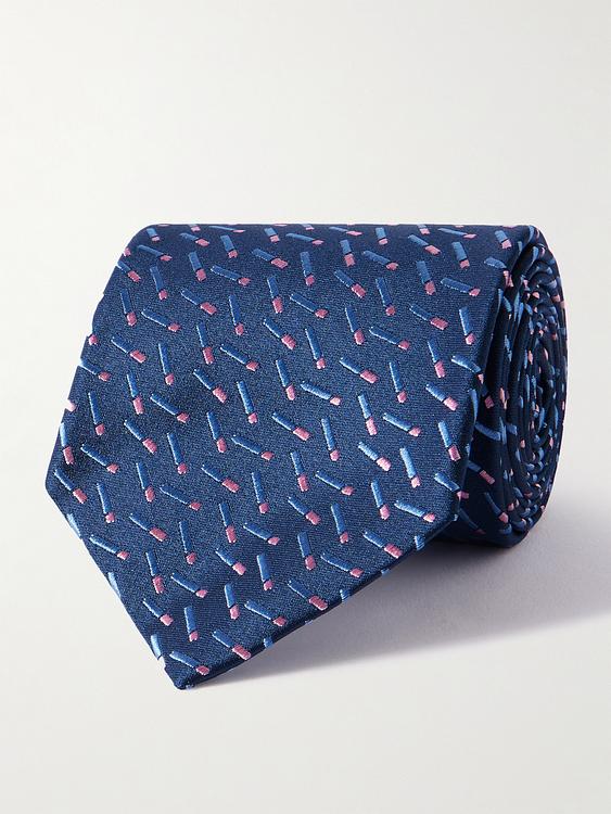 Dark blue tie from Charvet
