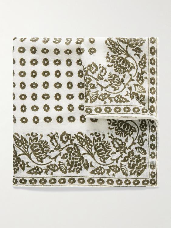 Grey pocket square from Anderson & Sheppard