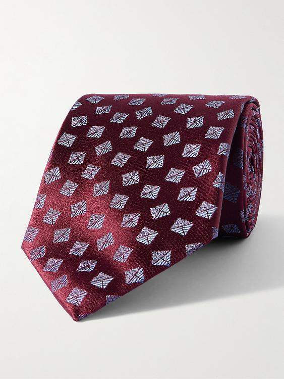Dark red tie from Charvet