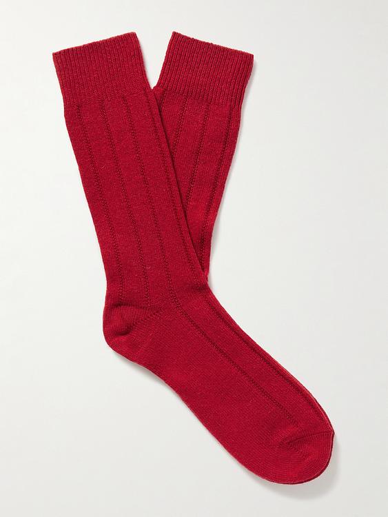 Red socks from Anderson & Sheppard