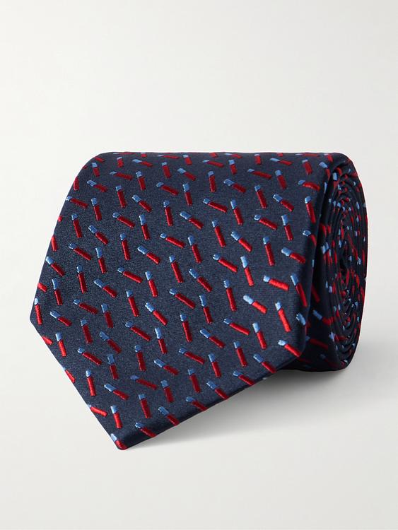 Dark blue tie from Charvet