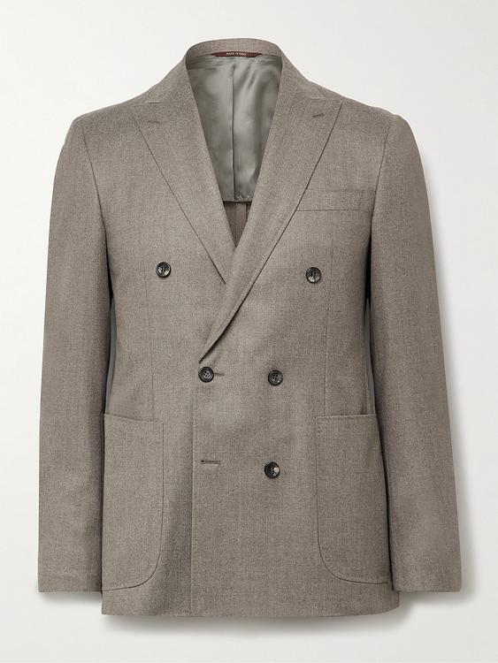 Grey double-breasted suit jacket from Canali
