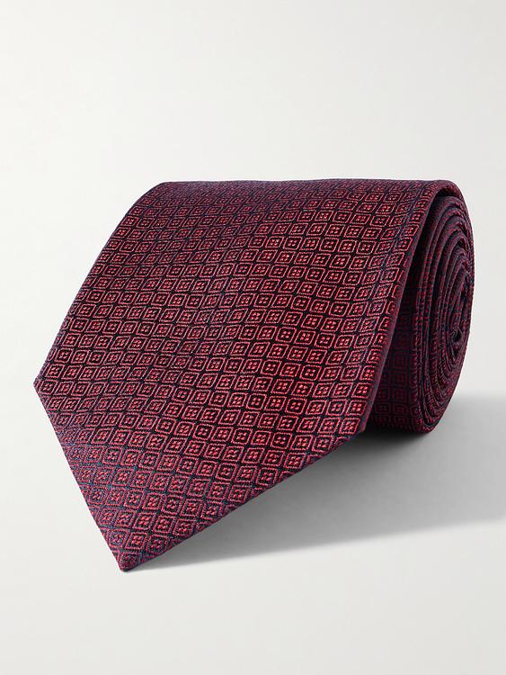 Dark red tie from Charvet