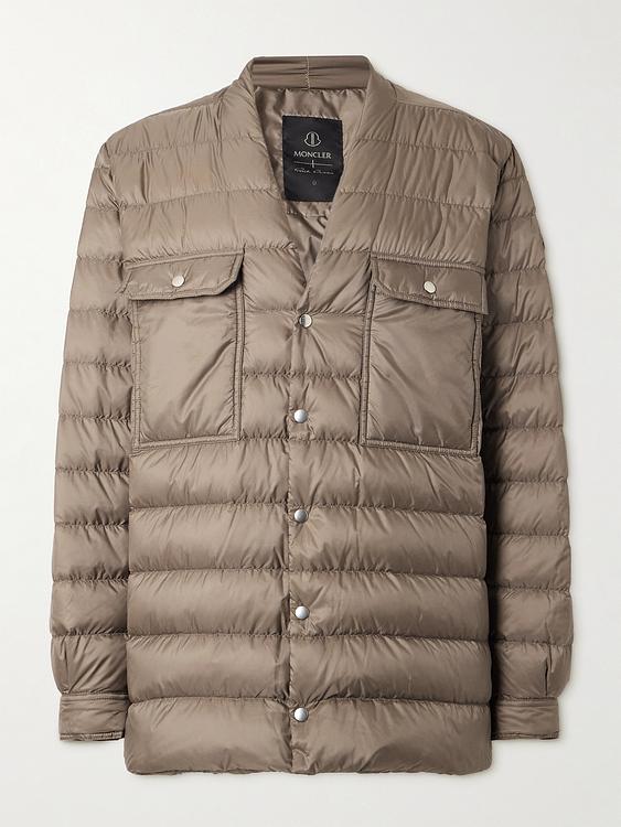 Taupe down jacket from Rick Owens