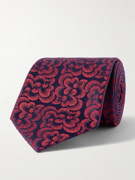 Dark blue tie from Charvet