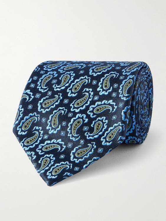 Dark blue tie from Charvet