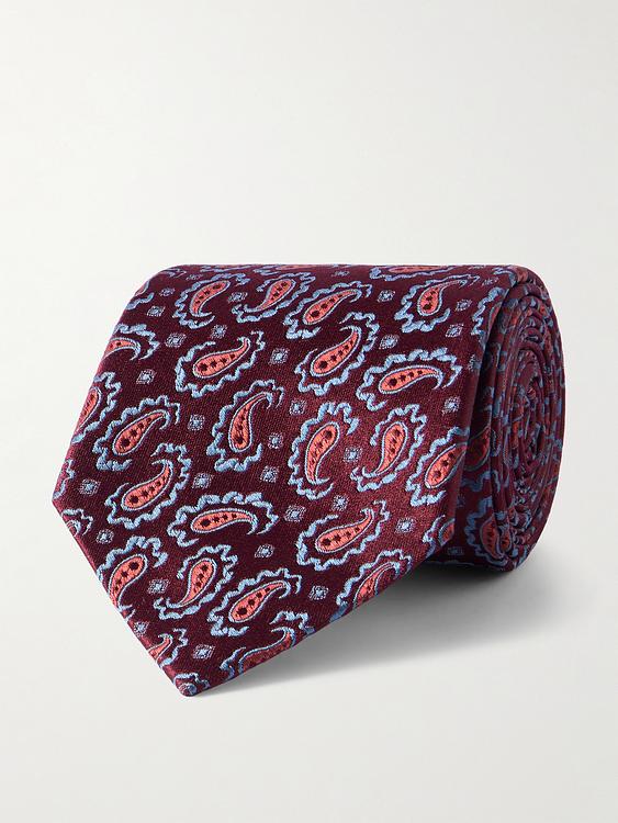 Dark red tie from Charvet