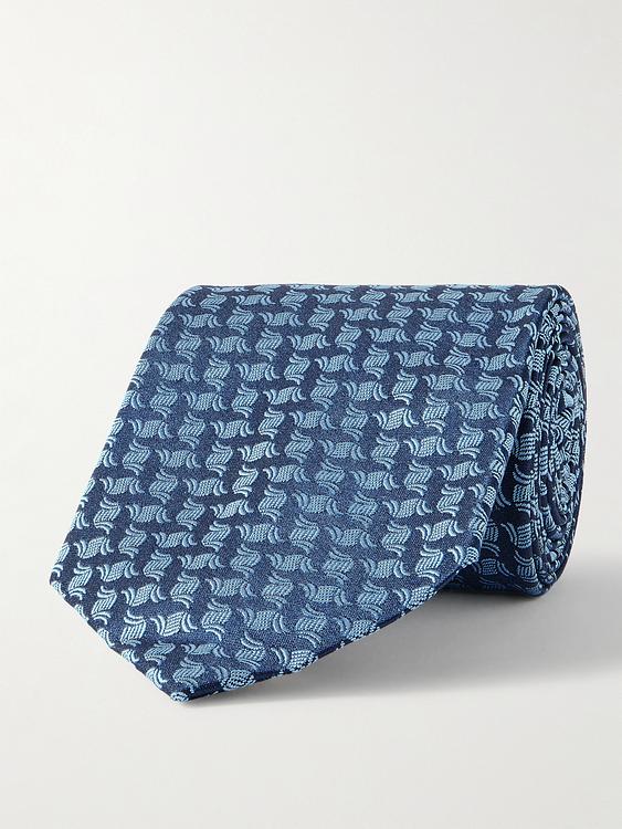 Dark blue tie from Charvet