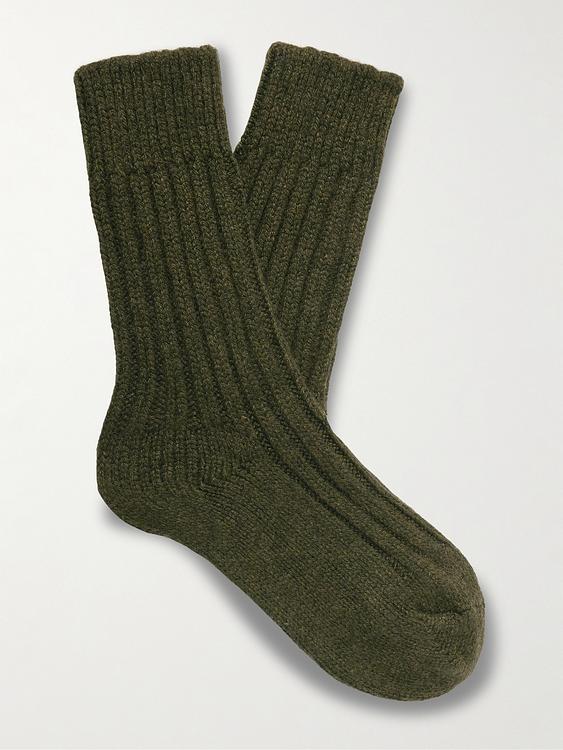 Dark green socks from The Elder Statesman
