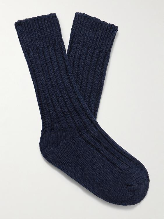 Dark blue socks from The Elder Statesman