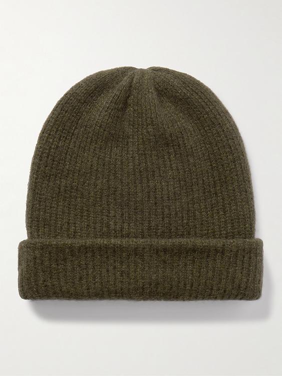 Dark green beanie from The Elder Statesman