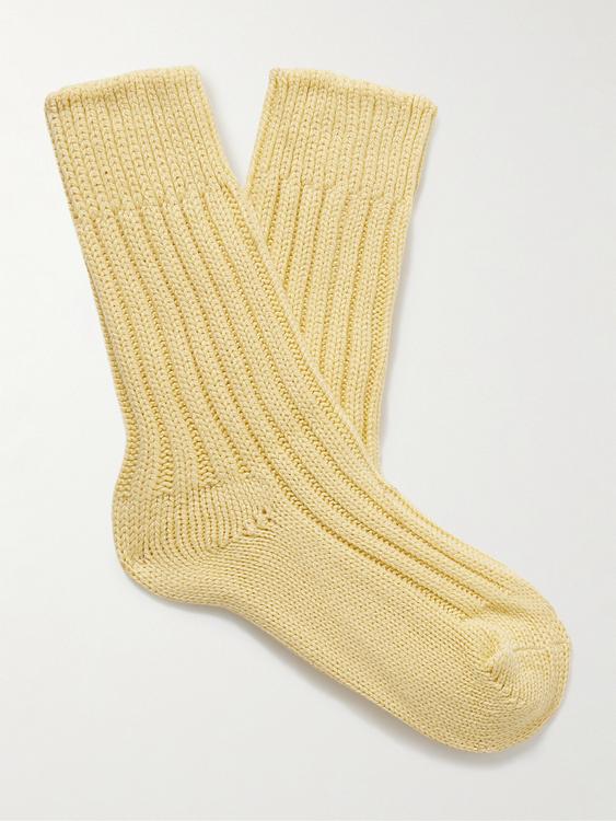 Beige socks from The Elder Statesman