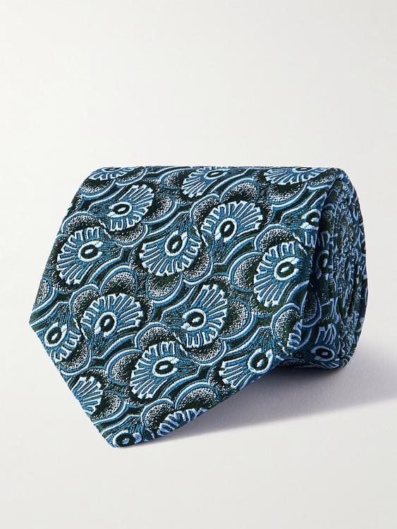 Dark blue tie from Charvet