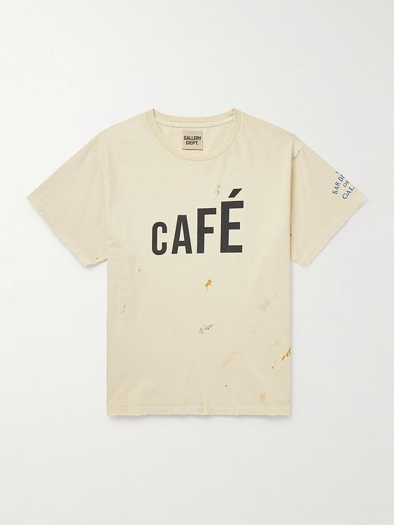 Print beige t-shirt from Gallery Dept.