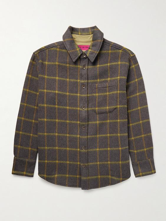 Checkered dark brown overshirt from The Elder Statesman