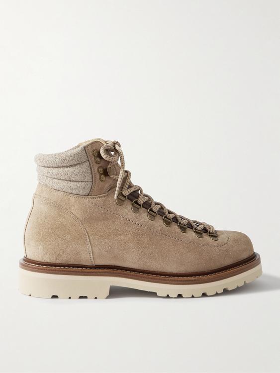 Beige lace-up boots from Brunello Cucinelli